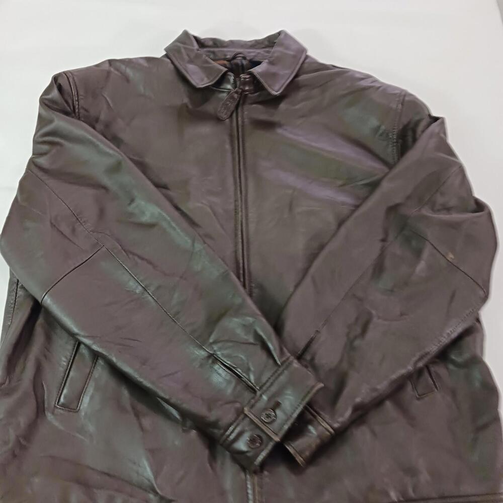 Preswick & Moore Outwear Men's  Brown Genuine Leather Jacket Size Large